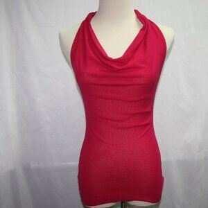 BEBE Hot Pink Mesh Cowl Neck Top XS *NEW*